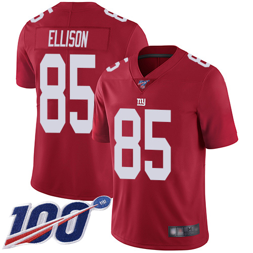 Men New York Giants #85 Rhett Ellison Red Limited Red Inverted Legend 100th Season Football NFL Jersey->new york giants->NFL Jersey